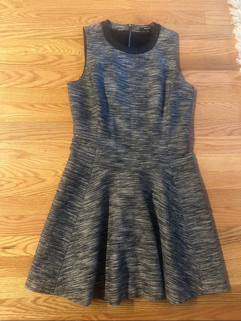 Madewell Gray Sleeveless Fit-and-Flare Knit Dress